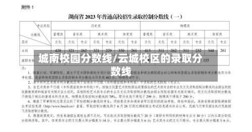 城南校园分数线/云城校区的录取分数线