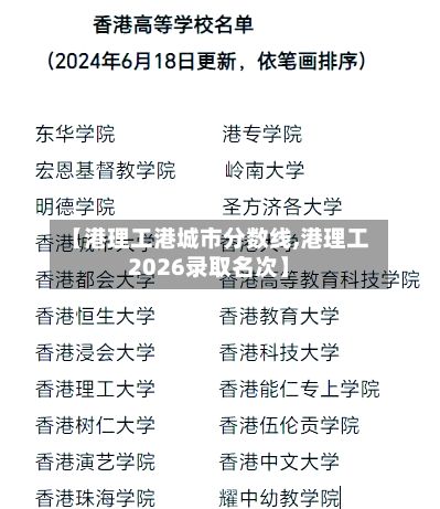 【港理工港城市分数线,港理工2026录取名次】-第2张图片
