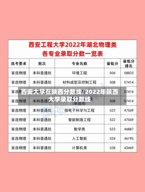 西安大学在陕西分数线/2022年陕西大学录取分数线