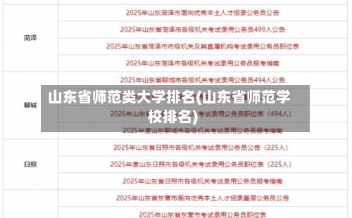 山东省师范类大学排名(山东省师范学校排名)