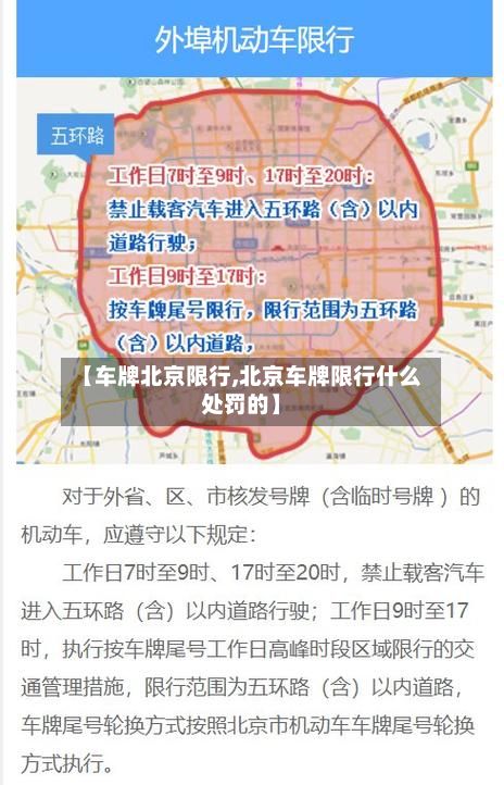 【车牌北京限行,北京车牌限行什么处罚的】-第3张图片