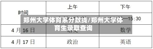 郑州大学体育系分数线/郑州大学体育生录取查询-第2张图片