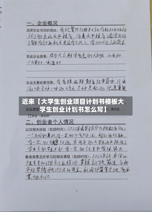 近来【大学生创业项目计划书模板大学生创业计划书怎么写】