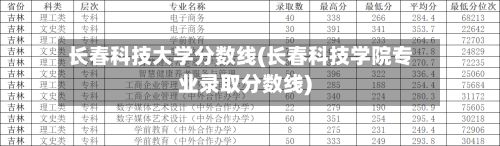 长春科技大学分数线(长春科技学院专业录取分数线)-第2张图片