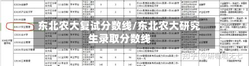 东北农大复试分数线/东北农大研究生录取分数线-第2张图片