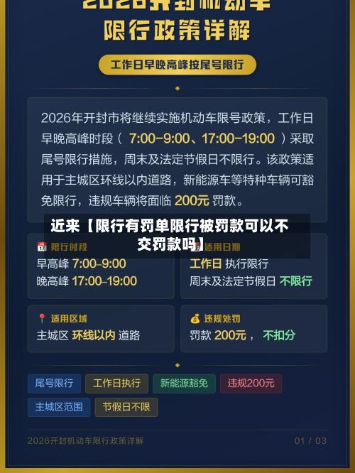 近来【限行有罚单限行被罚款可以不交罚款吗】