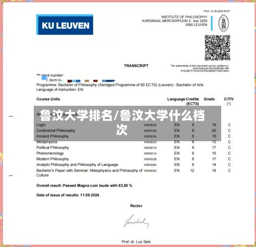 鲁汶大学排名/鲁汶大学什么档次