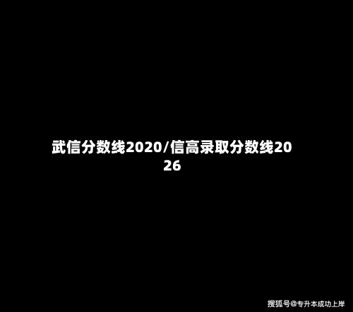 武信分数线2020/信高录取分数线2026-第3张图片
