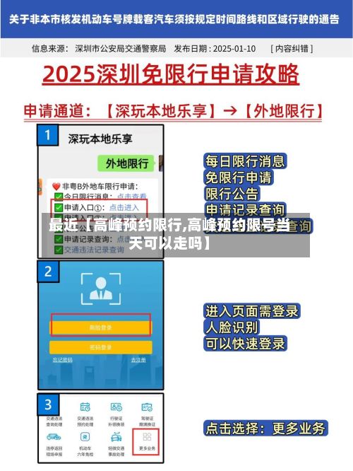 最近【高峰预约限行,高峰预约限号当天可以走吗】