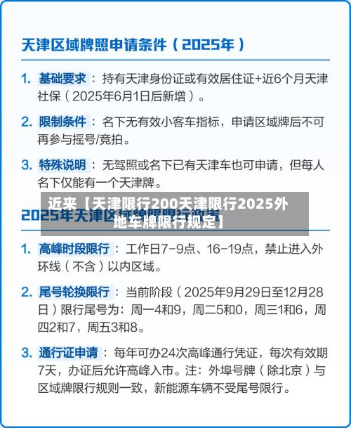 近来【天津限行200天津限行2025外地车牌限行规定】-第2张图片